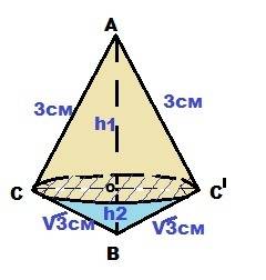 Прямоугольный треугольник с катетами 3 см. и √3 см., вращается вокруг оси, содержащей его гипотенузу