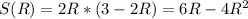 S(R)=2R*(3-2R)=6R-4R^{2}