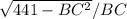 \sqrt{441-BC^2}/BC