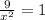 \frac{9}{x^2} = 1