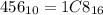 456_{10}=1C8_{16}