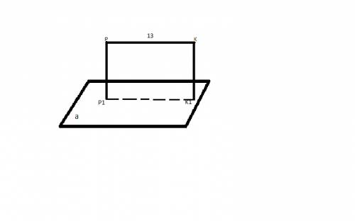 Срисунком! отрезок pk, равный 13 см, параллелен плоскости а . через его концы проведены параллельные
