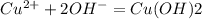 Cu^{2+} + 2OH^- = Cu(OH)2