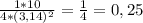 \frac{1*10}{4*(3,14 )^{2} } = \frac{1}{4} =0,25