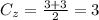 C_{z} = \frac{3 + 3}{2} = 3