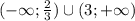 (-\infty; \frac{2}{3}) \cup (3; +\infty)