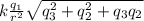 k\frac{q_{1}}{r^2}\sqrt{q_{3}^2+q_{2}^2+q_{3}q_{2}