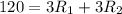 120=3R_{1}+3R_{2}