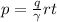 p = \frac{q}{ \gamma } rt