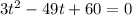 3t^2-49t+60=0