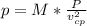 p = M*\frac{P}{v_{cp}^{2}}