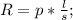 R=p*\frac{l}{s};\\