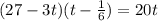 (27-3t)(t-\frac{1}{6})=20t