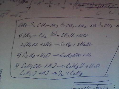 Осуществить превращения. ch4-> ch3-ch3-> ch3-ch2-oh-> ch3-ch3