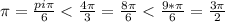 \pi=\frac{pi\pi}{6}<\frac{4\pi}{3}=\frac{8\pi}{6}<\frac{9*\pi}{6}=\frac{3\pi}{2}