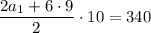 \dfrac{2a_{1}+6\cdot 9}{2}\cdot 10=340