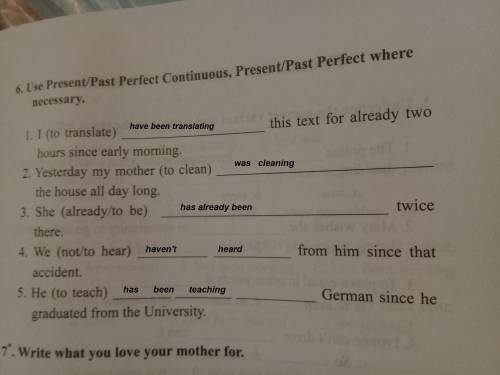 Use present/perfect continuous