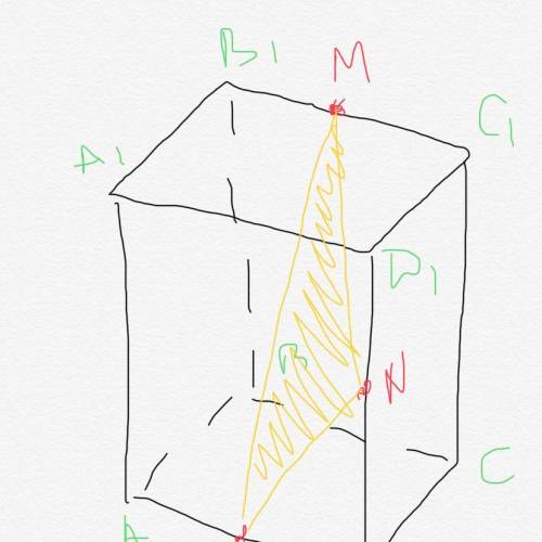 Построить сечение параллипипеда плоскостью,проходящей через точку м принадлежащей b1c1, через точку