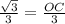 \frac{\sqrt{3} }{3} =\frac{OC}{3}