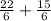 \frac{22}{6} + \frac{15}{6}