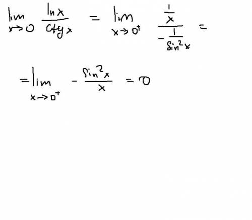 \lim_{n \to 0} \frac{ln(x)}{ctg(x)}