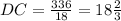 DC=\frac{336}{18} =18\frac{2}{3}