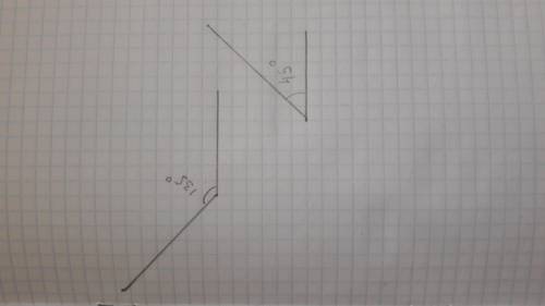 Построить с циркуля и линейки угол=135° и 45°