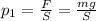 p_1=\frac F S=\frac {mg}{S}