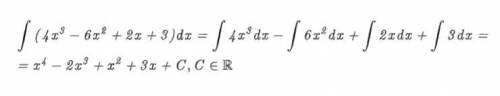 Знайдіть невизначені інтеграли (4x^3-6х^2+2х+3)dx