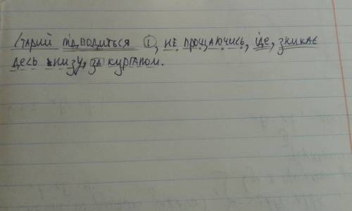 Синтаксичний розбір речення старий підводиться,і не прощаючись іде,зникає десь внизу за курганом.