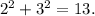 2^2+3^2=13.