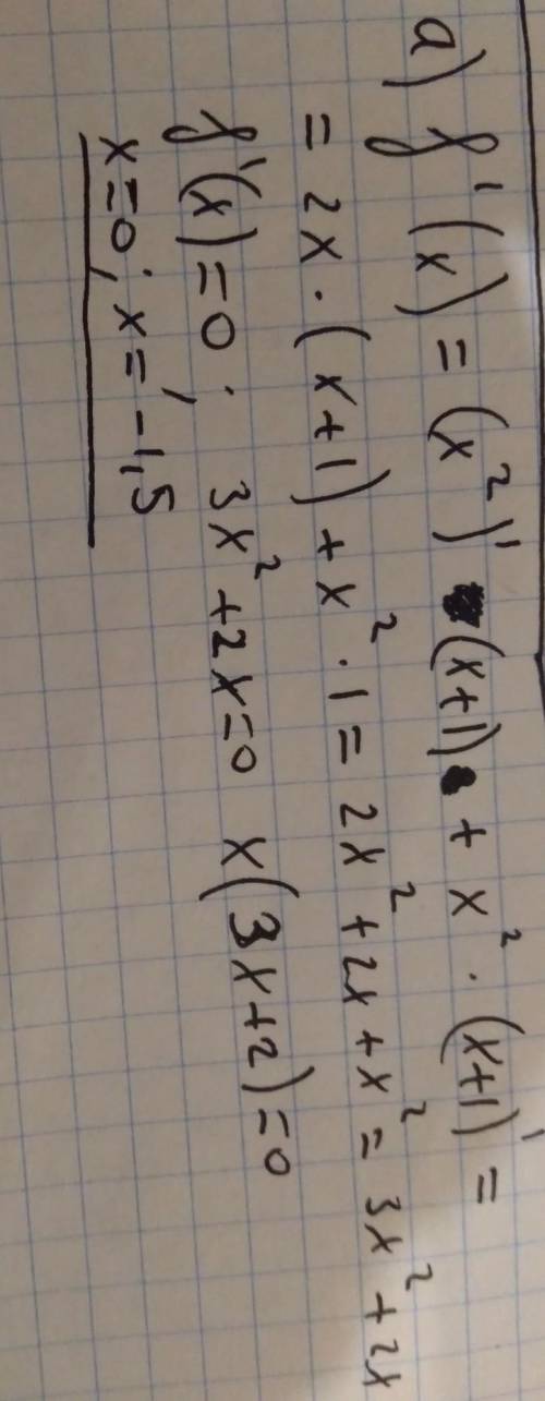 Найдите экстремумы функции а)f(x)=x^2(x+1) б)f(x)=x^3(x-5)​