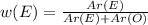 w(E)=\frac{Ar(E)}{Ar(E)+Ar(O)}