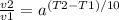 \frac{v2}{v1} = a^{(T2-T1)/10}