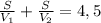 \frac{S}{V_1}+\frac{S}{V_2}=4,5