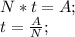 N*t=A;\\ t=\frac{A}{N};\\