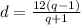 d=\frac{12(q-1)}{q+1}