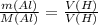 \frac{m(Al)}{M(Al)} = \frac{V(H)}{V(H)}