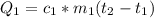 Q_1 = c_1*m_1(t_2-t_1)