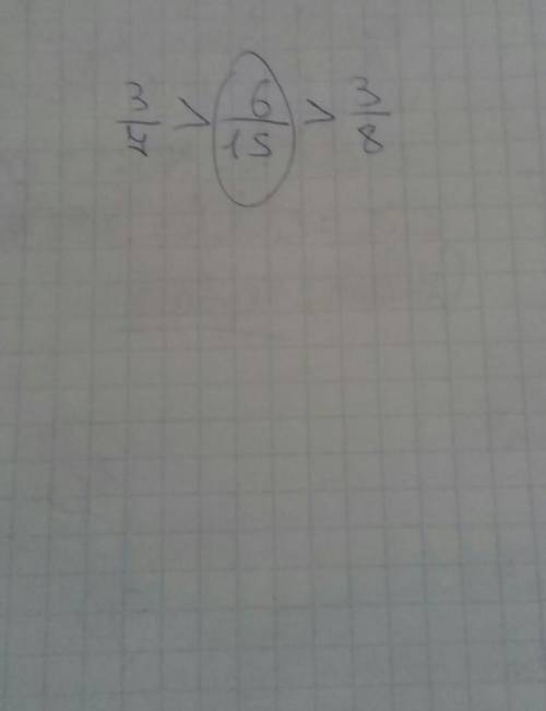Найди кокое нибудь число которое больше 3/8 но меньше 3/7​