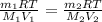 \frac{m_1RT}{M_1V_1}=\frac{m_2RT}{M_2V_2}