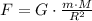 F=G\cdot \frac{m\cdot M}{R^2}