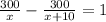 \frac{300}{x} - \frac{300}{x+10} = 1