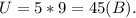 U=5*9=45(B).