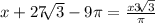 x+27\sqrt[]{3}-9\pi=\frac{x3 \sqrt[]{3}}{\pi}