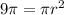 9\pi=\pi r^{2}