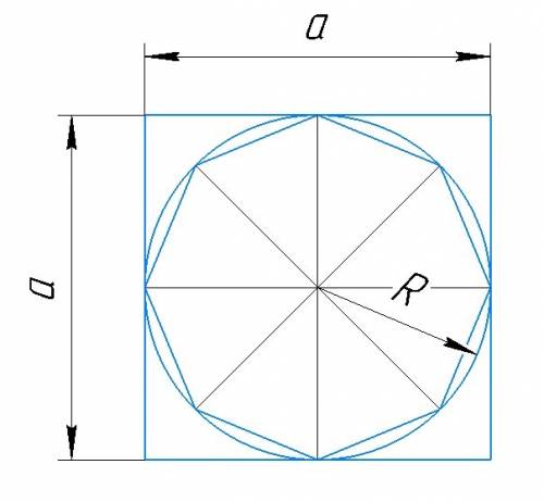 Вквадрат, площадь которого равна 25см2, вписана окружность. определите площадь правильного восьмиуго