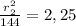 \frac{r_{2}^{2}}{144}=2,25