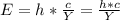 E=h*\frac{c}{Y}=\frac{h*c}{Y}