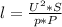 l=\frac{U^2*S}{p*P}